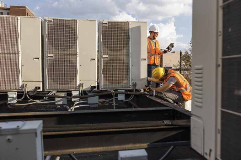 ECS Crew installing HVAC equipment